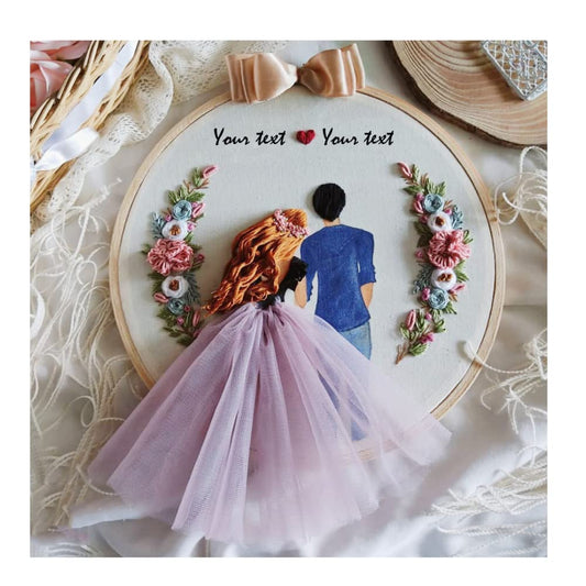 Customized Embroidery Hoop Gift for Birthday,Anniversary,Marriage,Spacial Gift, Date Gifts (10 Inch)