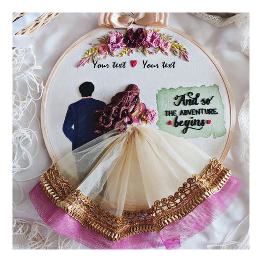 Customized Embroidery Hoop Gift - Save The Date (10 Inch)