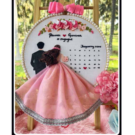  Pink Embroidery Hoop Gift for Perfect Anniversary and Wedding - 8 Inch