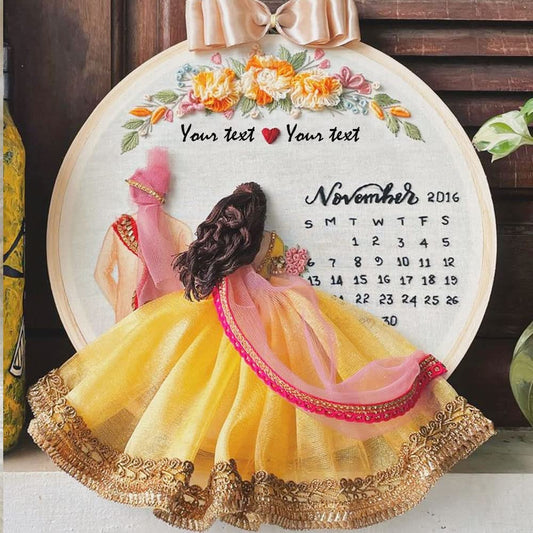Customized Embroidery Hoop Gift for,Anniversary,Marriage (Save The Date) (10 Inch)
