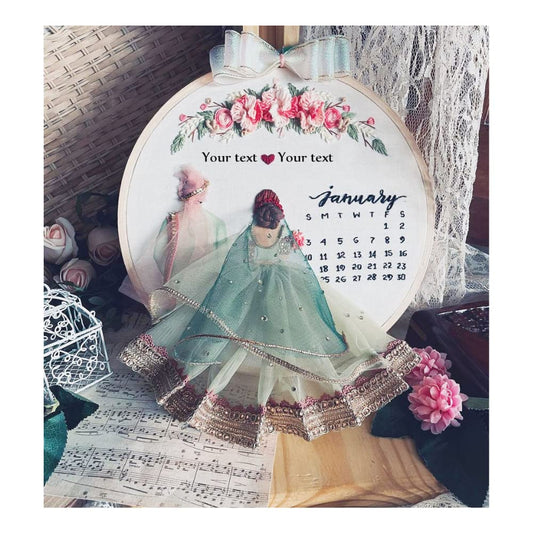 Customized Embroidery Hoop Gift for Cute Couple | Best Attractive Gift (Large)