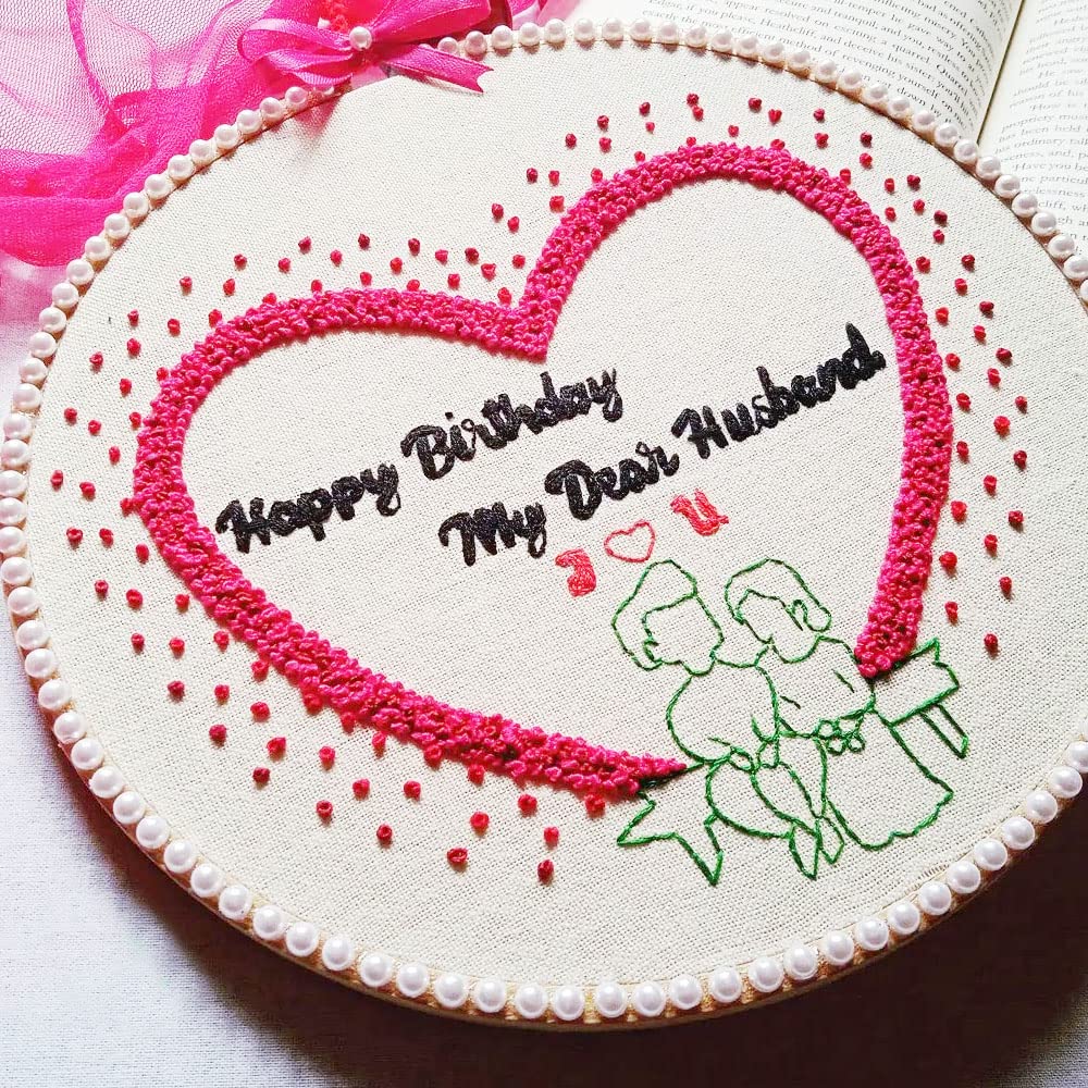 Customized Embroidery Hoop Gift for Birthday,Spacial Gift,Birthday Gift for Husband (XL)