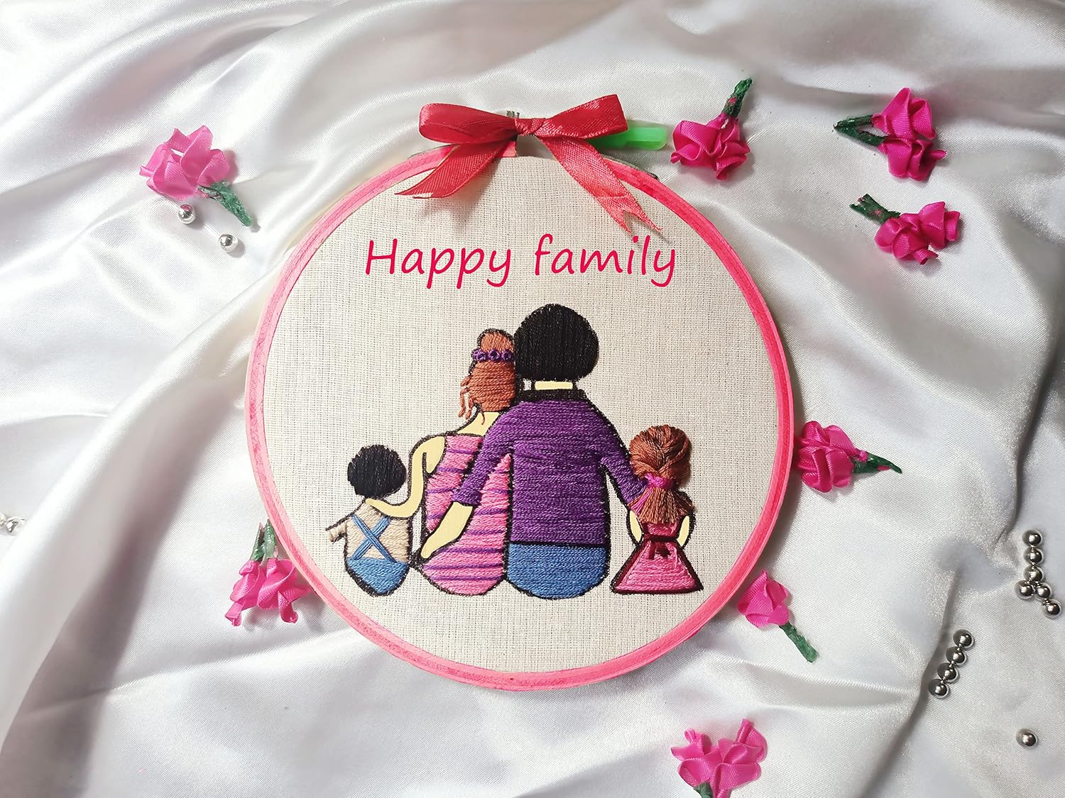 Customized Embroidery Hoop Gift for Birthday,Anniversary,Marriage,Spacial Gift, Date Gifts (Large) (Small)