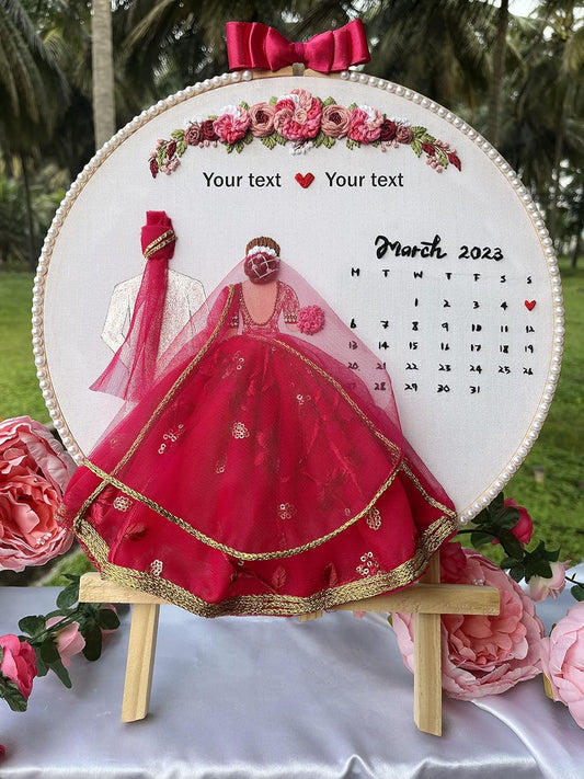Wedding Embroidery Hoop Gift | Anniversary Customized Embroidery Hoop (XL)