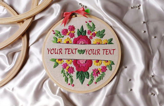 Customized Embroidery Hoop Gift for Birthday,Anniversary,Marriage,SpacialGift (Large)